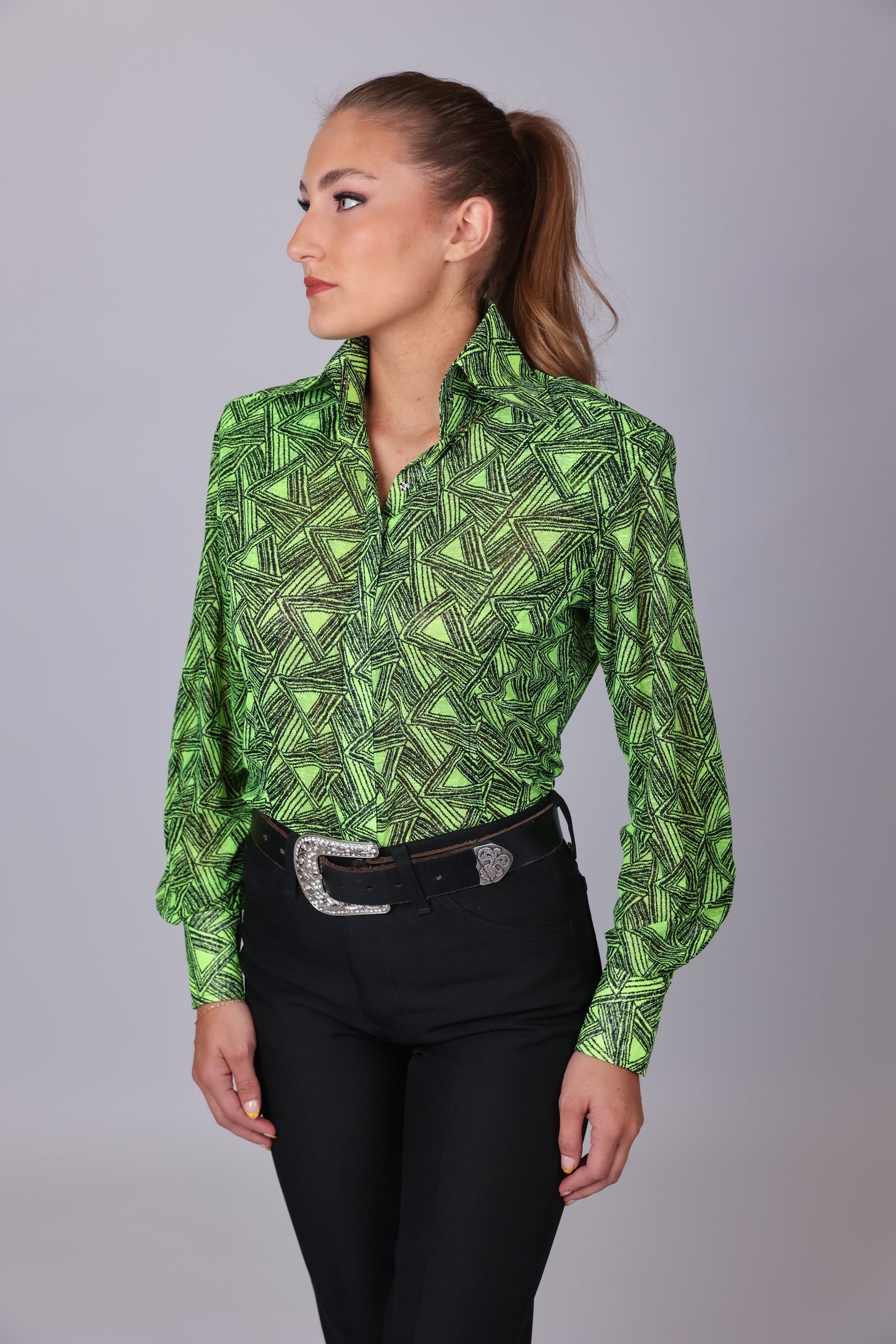 Romina Electric Yellow Riding Shirt