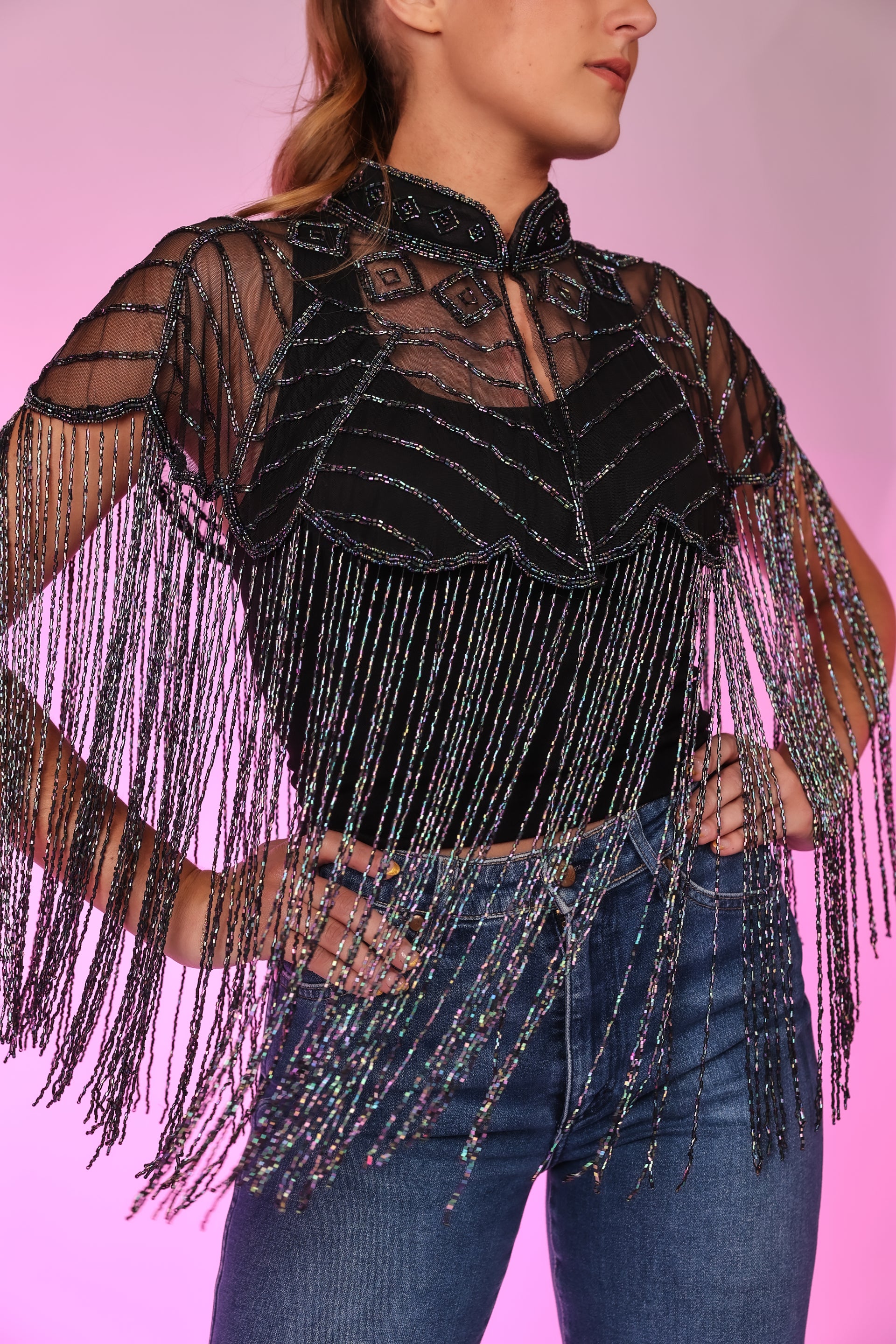 Beaded Cape Peacock