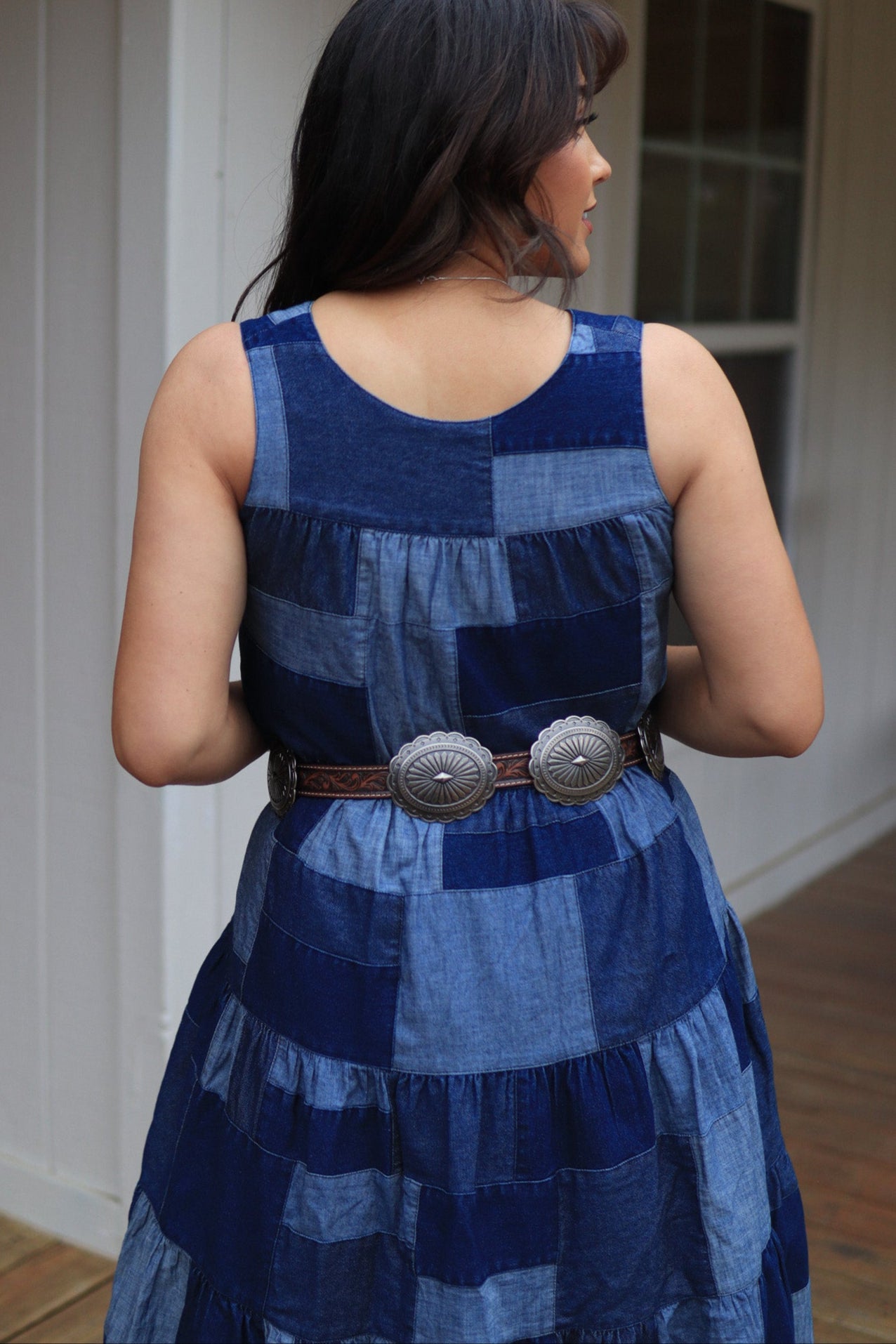 Long Dress Denim Patchwork