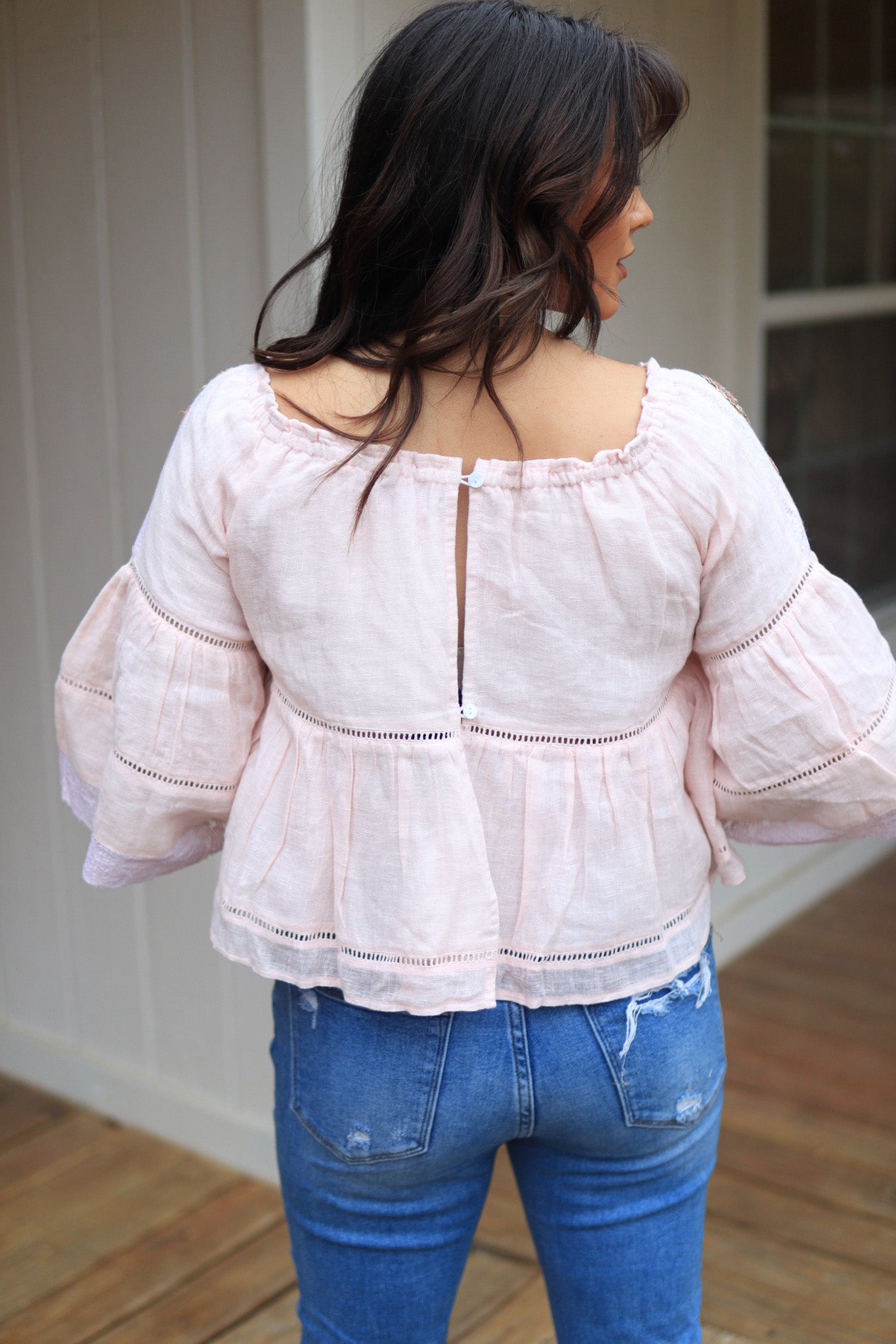 Blouse Babydoll Embroidery Pink