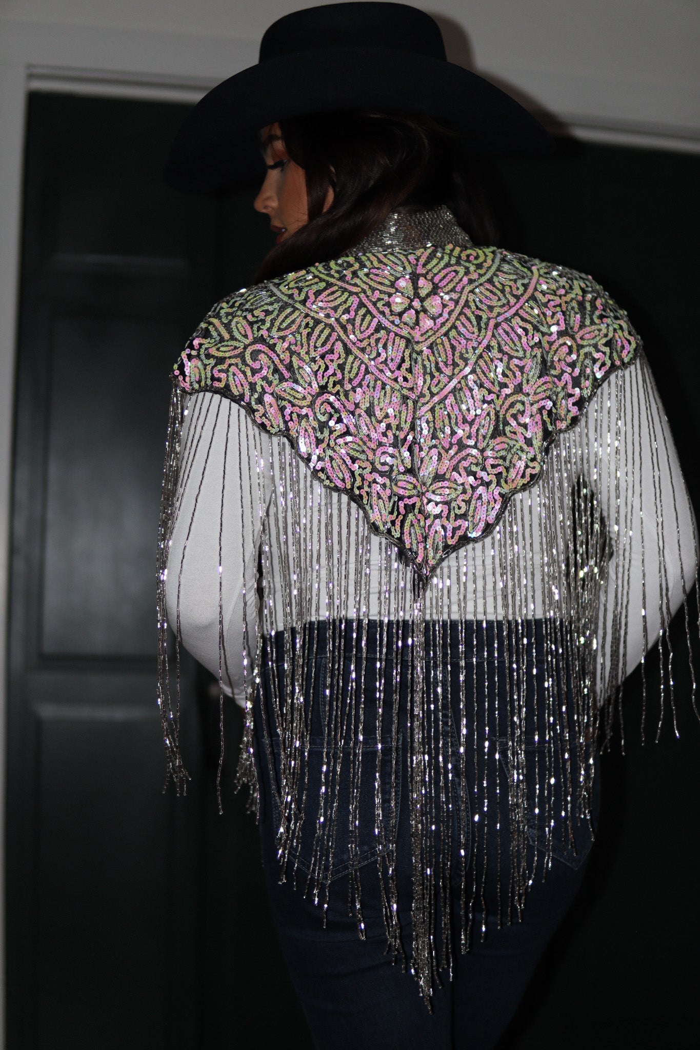 Beaded Cape Pink Florescent