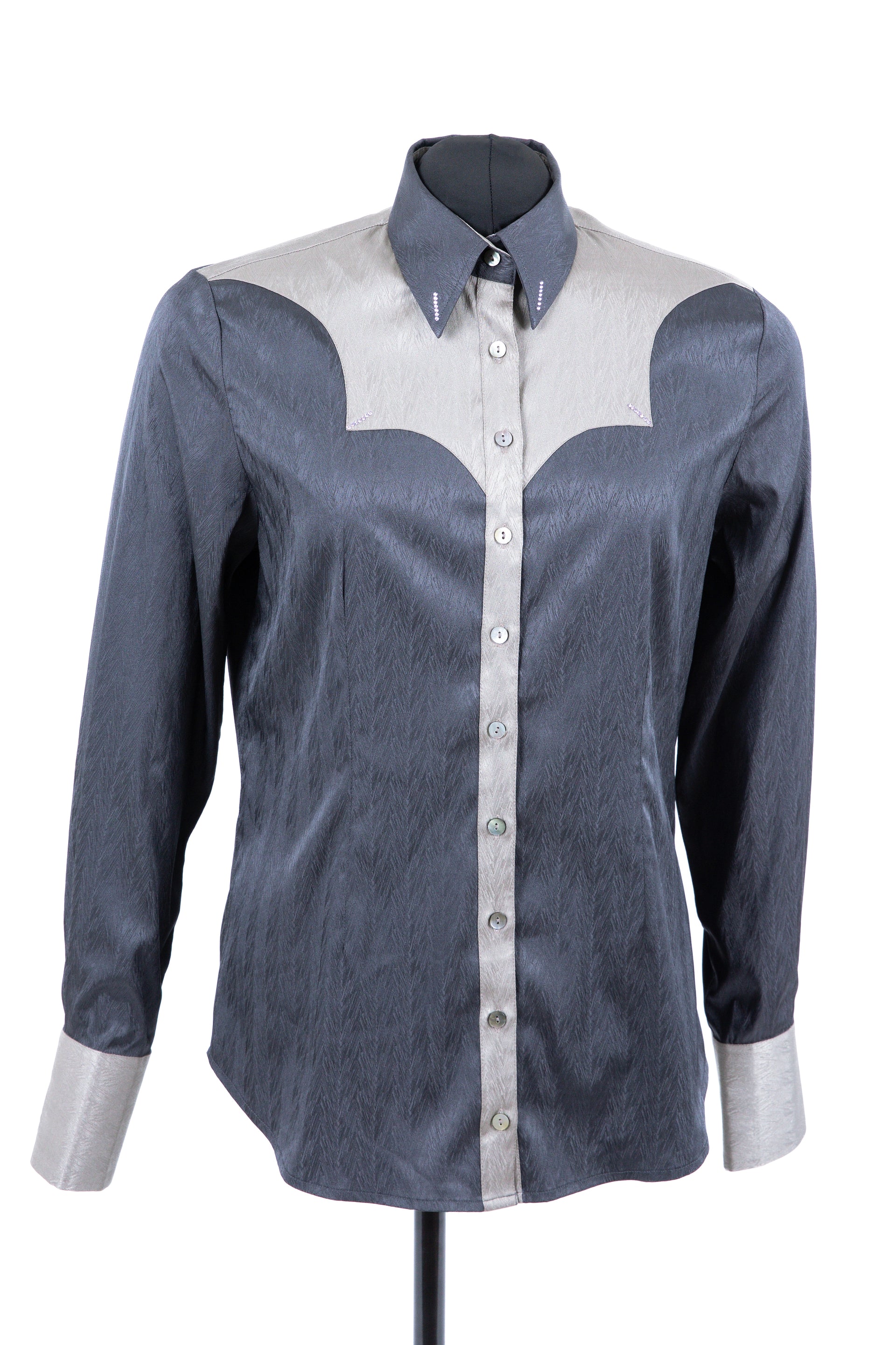 Chevron Satin Shirt RCR_006