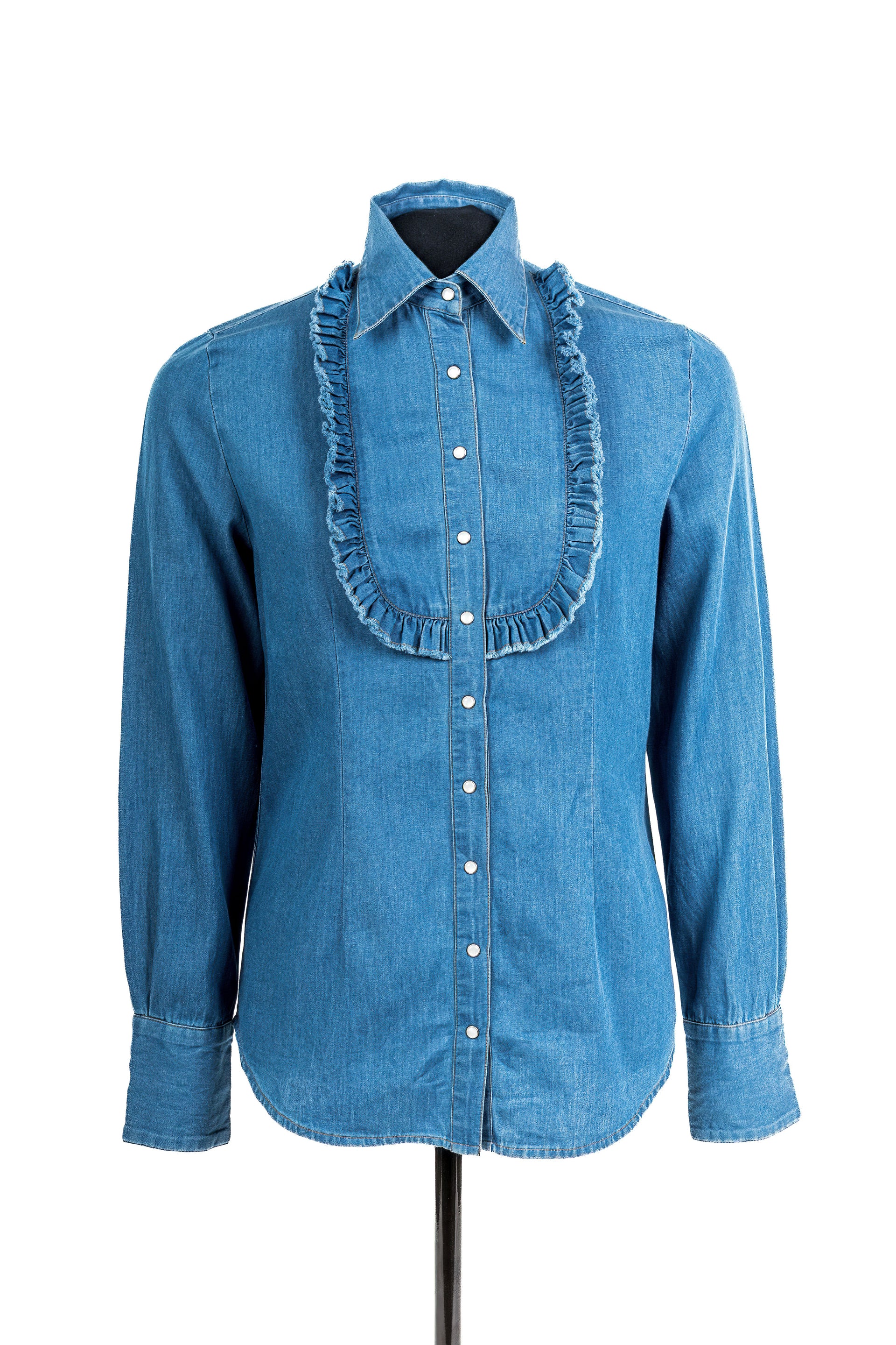 Denim U Ruffle Shirt
