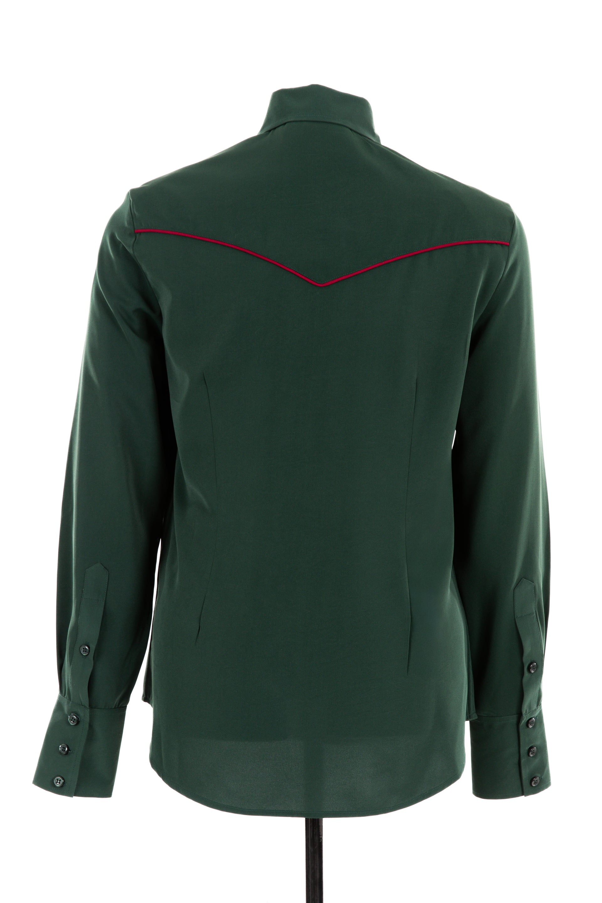 Contrast Piping Show Shirt (Green/Red)