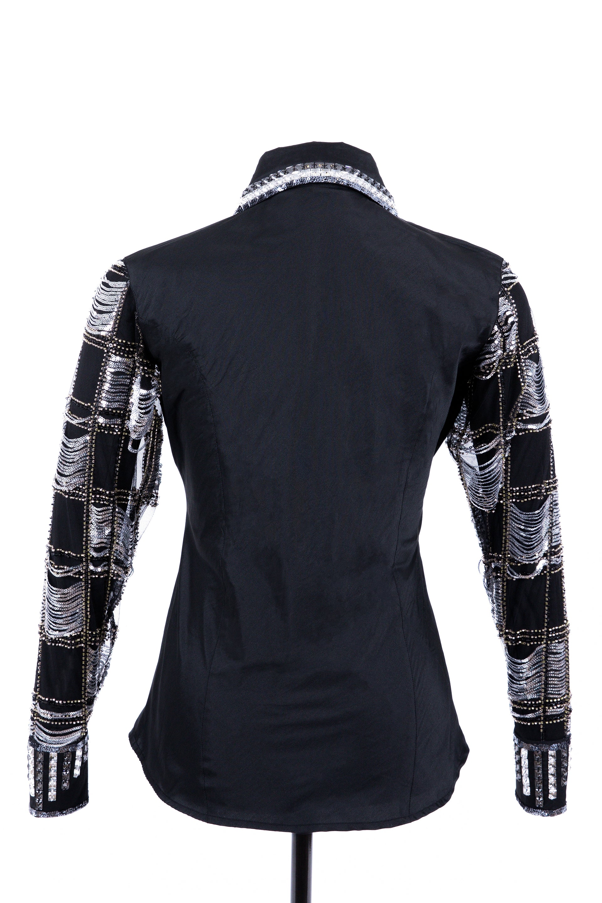 Geometric Lace Taffeta Show Blouse RS_005