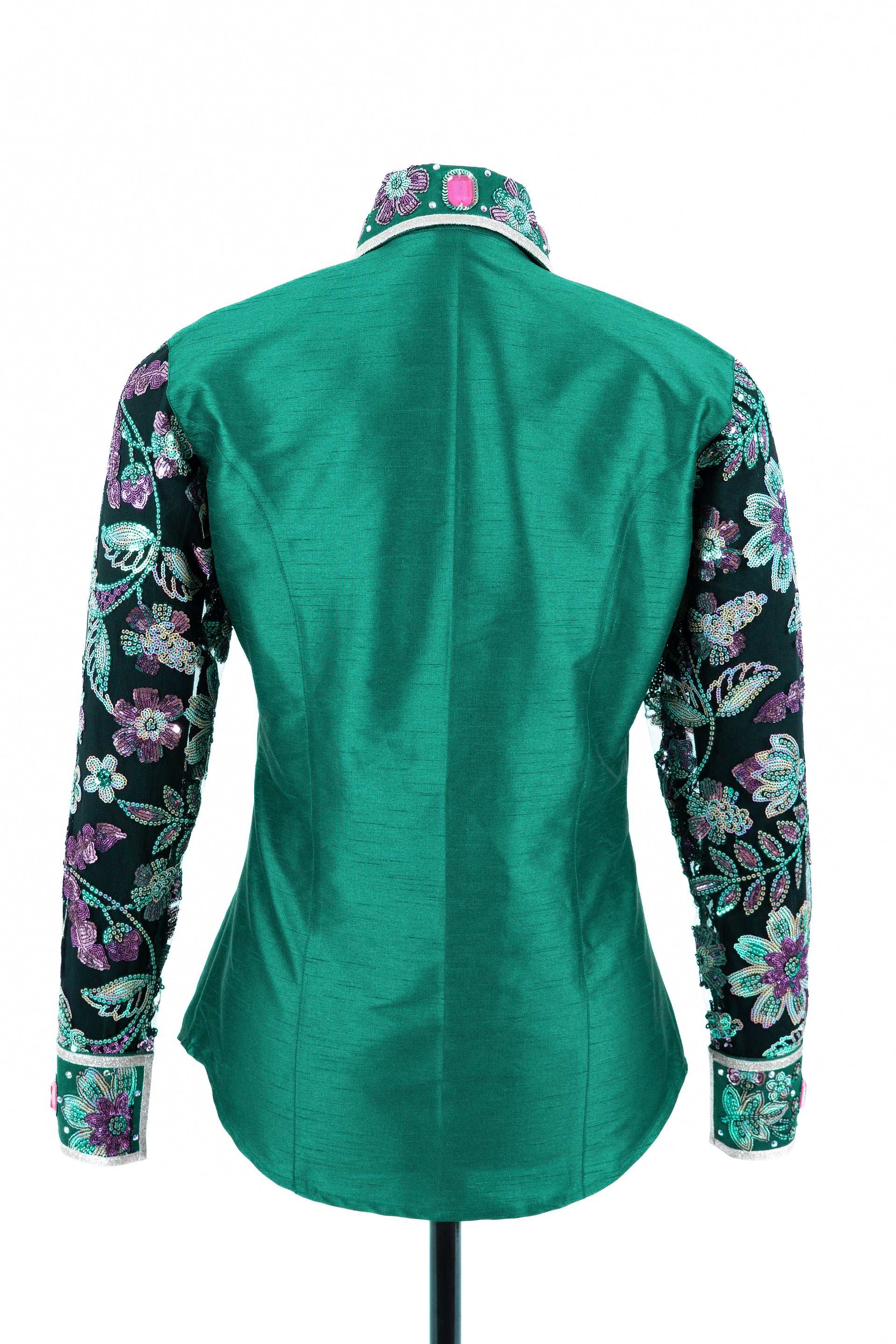 Floral Lace Taffeta Show Blouse RS_002