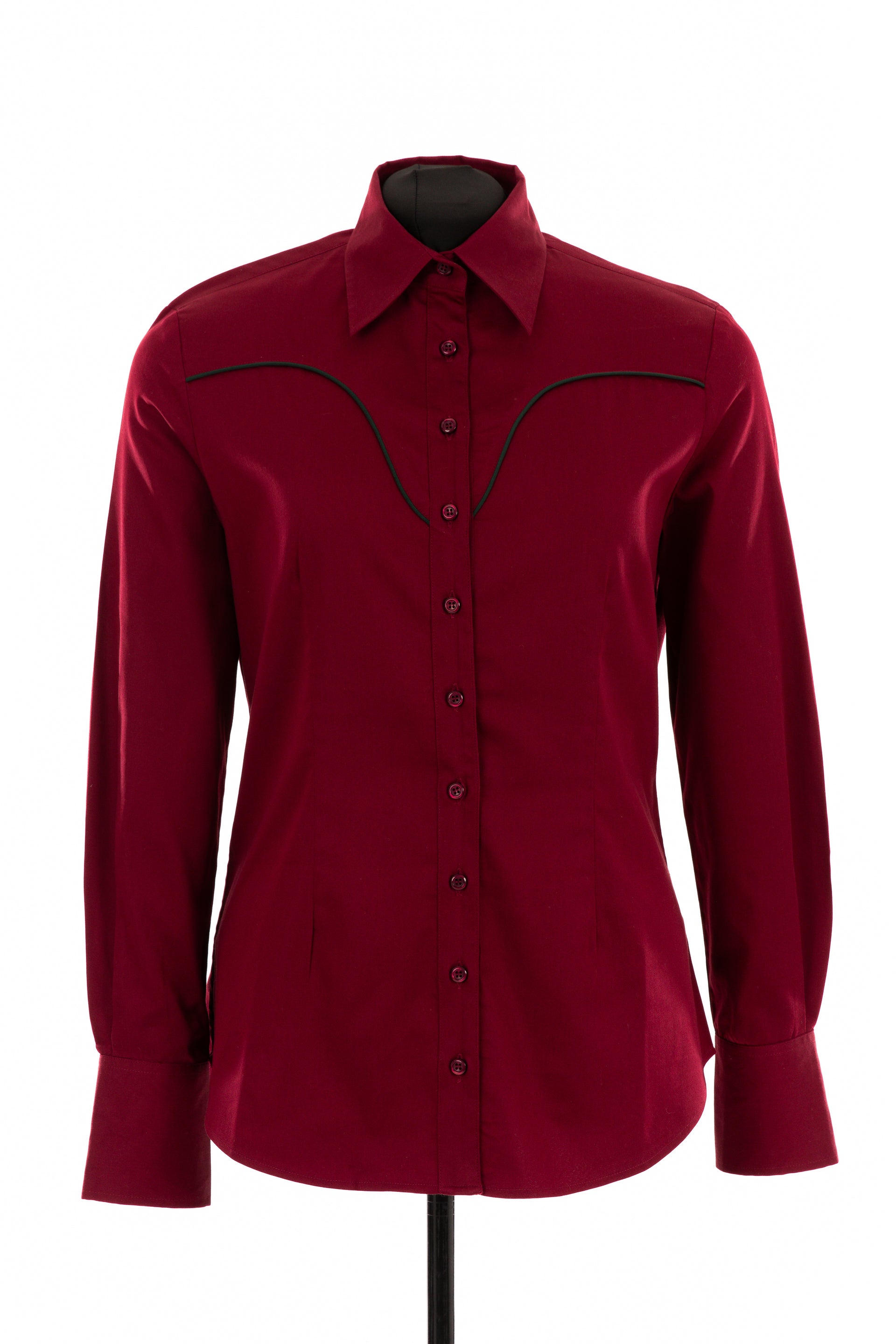 Contrast Piping Show Shirt (Red/Green)