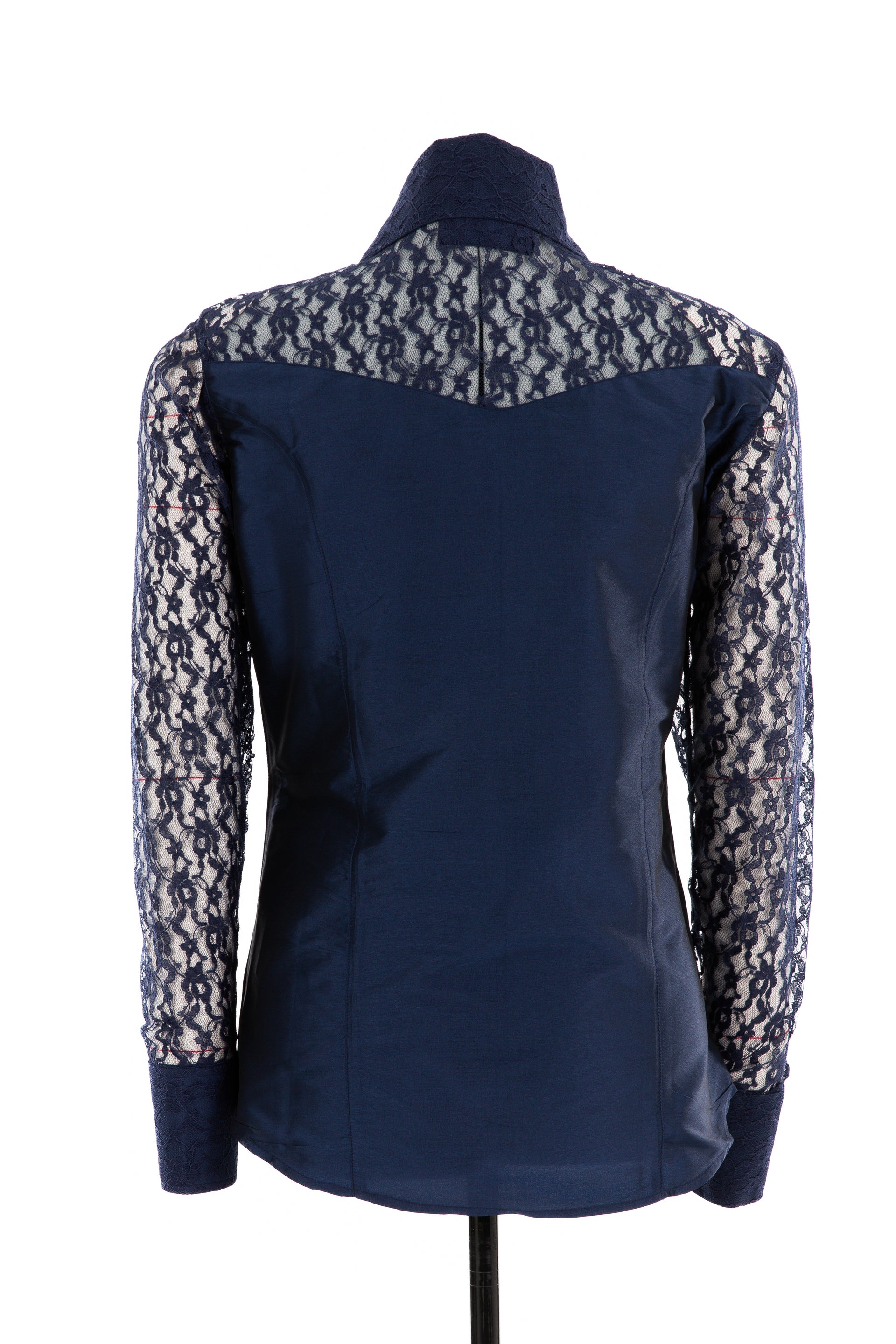 Lace & Taffeta Show Shirt (Navy Blue)