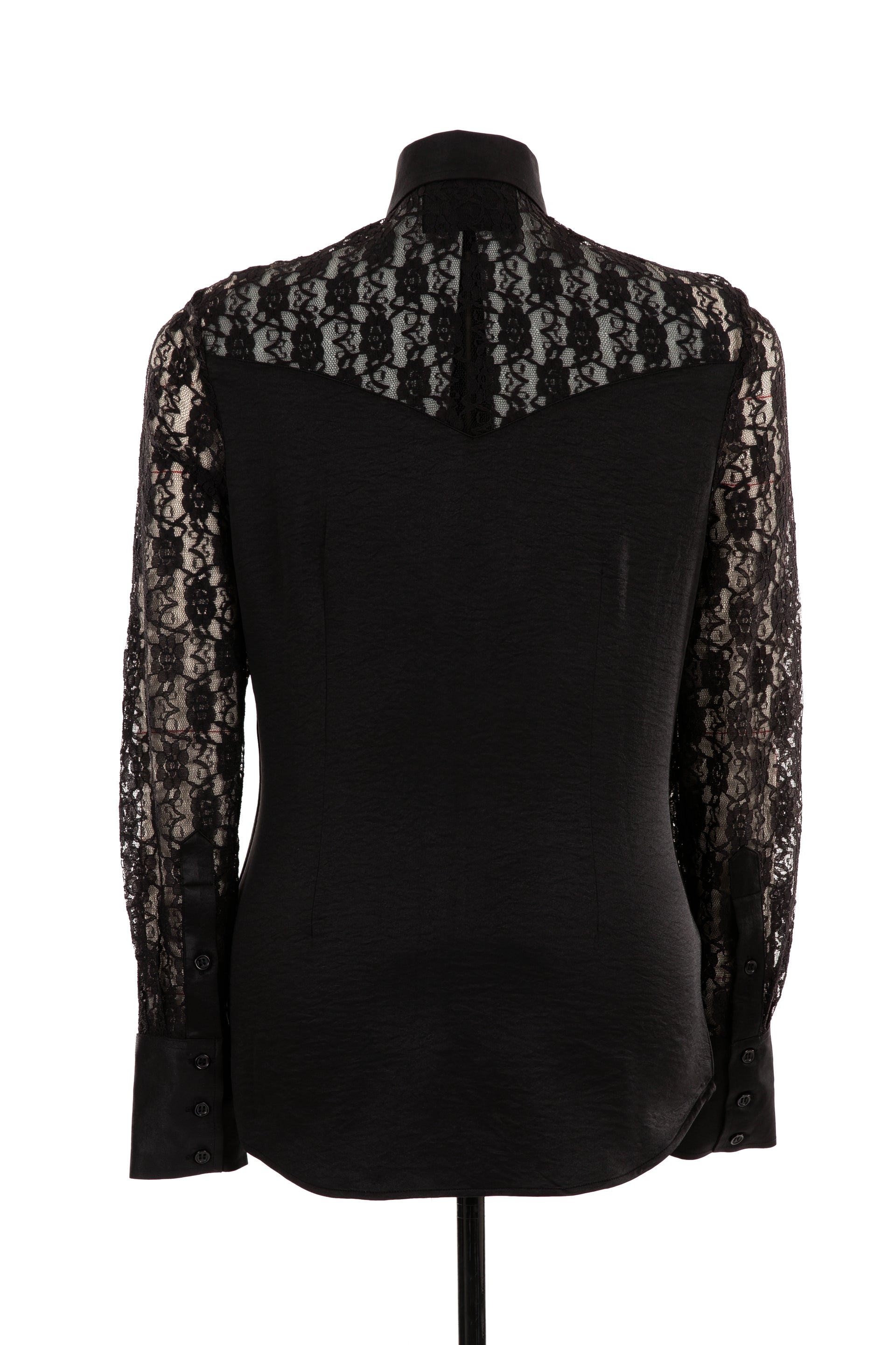 Lace & Crepe Show Shirt (Black)