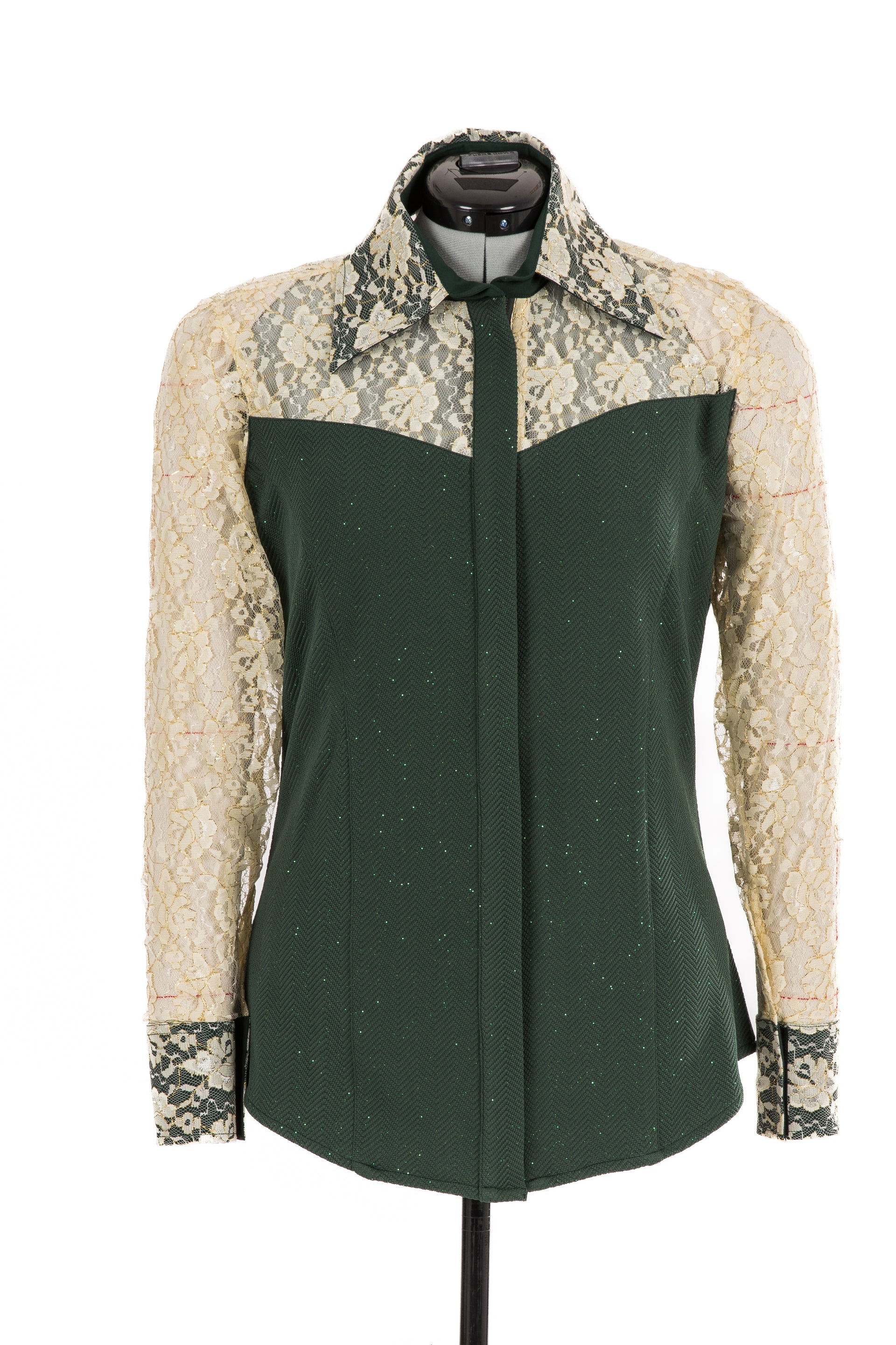 Chevron with Glitter & Lace Blouse